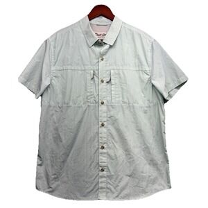 Duck Camp Helm Short Sleeve Shirt Mens L Whitewater Grid Pattern Vented